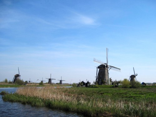 Windmills in Kinderdijk, the Netherlands