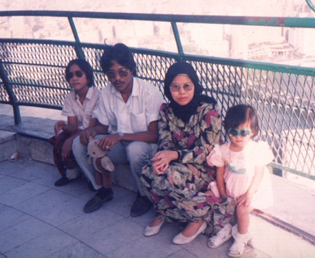 At the Cairo Tower. Little me sitting on the right hand-side