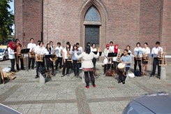 Rehearsal at the St Petrus Church's parking lot