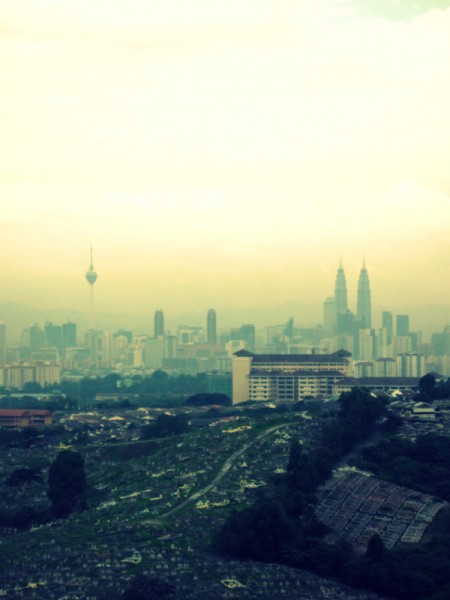 The view of KL Tower & Twin Towers from my sister's apartment